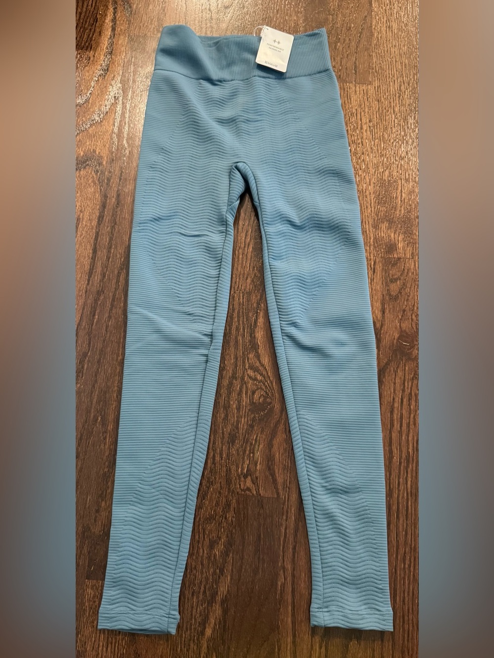 NWT Wolford The Wellness Legging Textured Tights, Lake (Blue), Size XS
